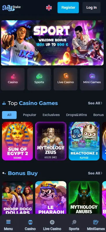 Versione Mobile MyStake